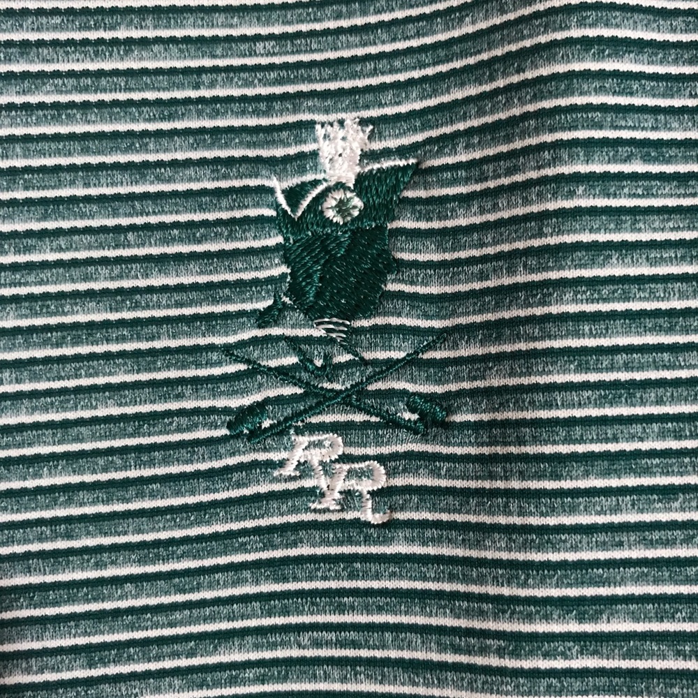 Adidas Climachill XL Polo Shirt Radley Run West Chester Green and White Stripe - Picture 4 of 9